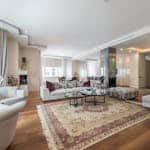 Light living room in luxury apartment in daytime